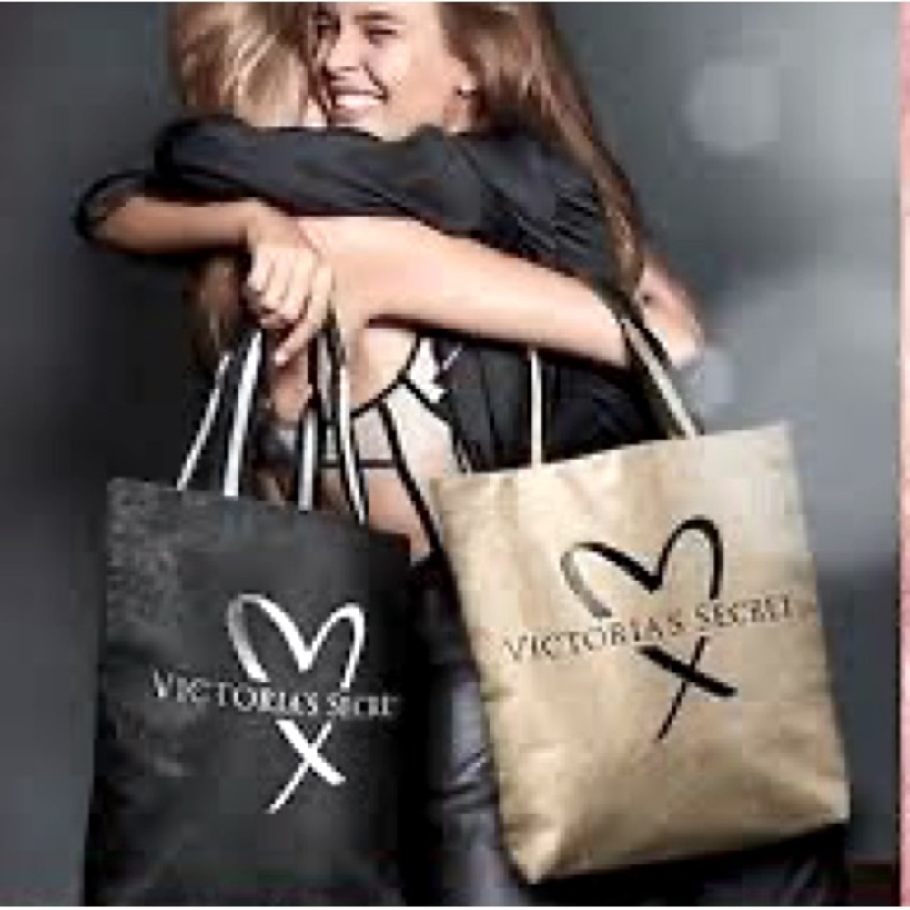 New with tags Victoria Secret Gold Glittering Tote Bag